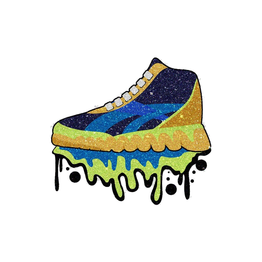Sneaker Design Glitter Sticker